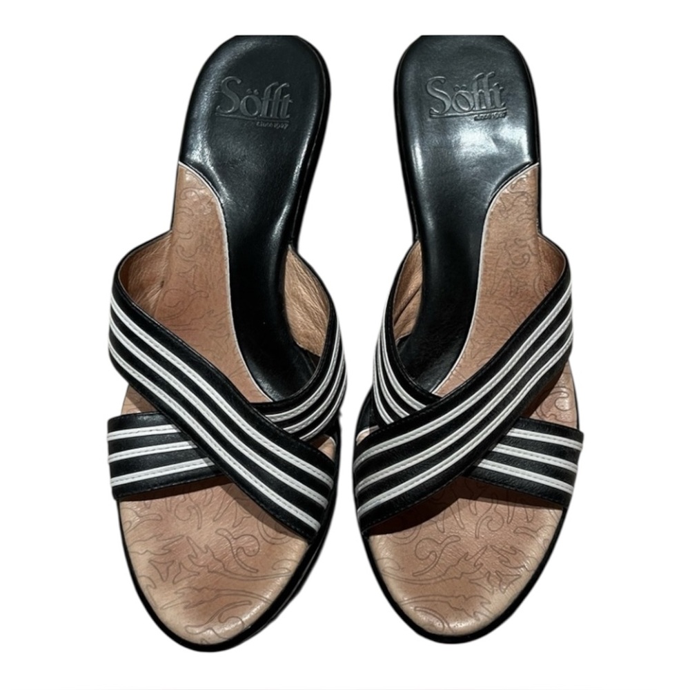 Sofft Women's Black and White high heels sandals